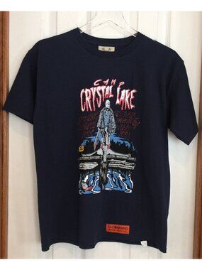 CAMP CRYSTAL LAKE Jason Youth XL Navy Short Sleeve Tee Shirt